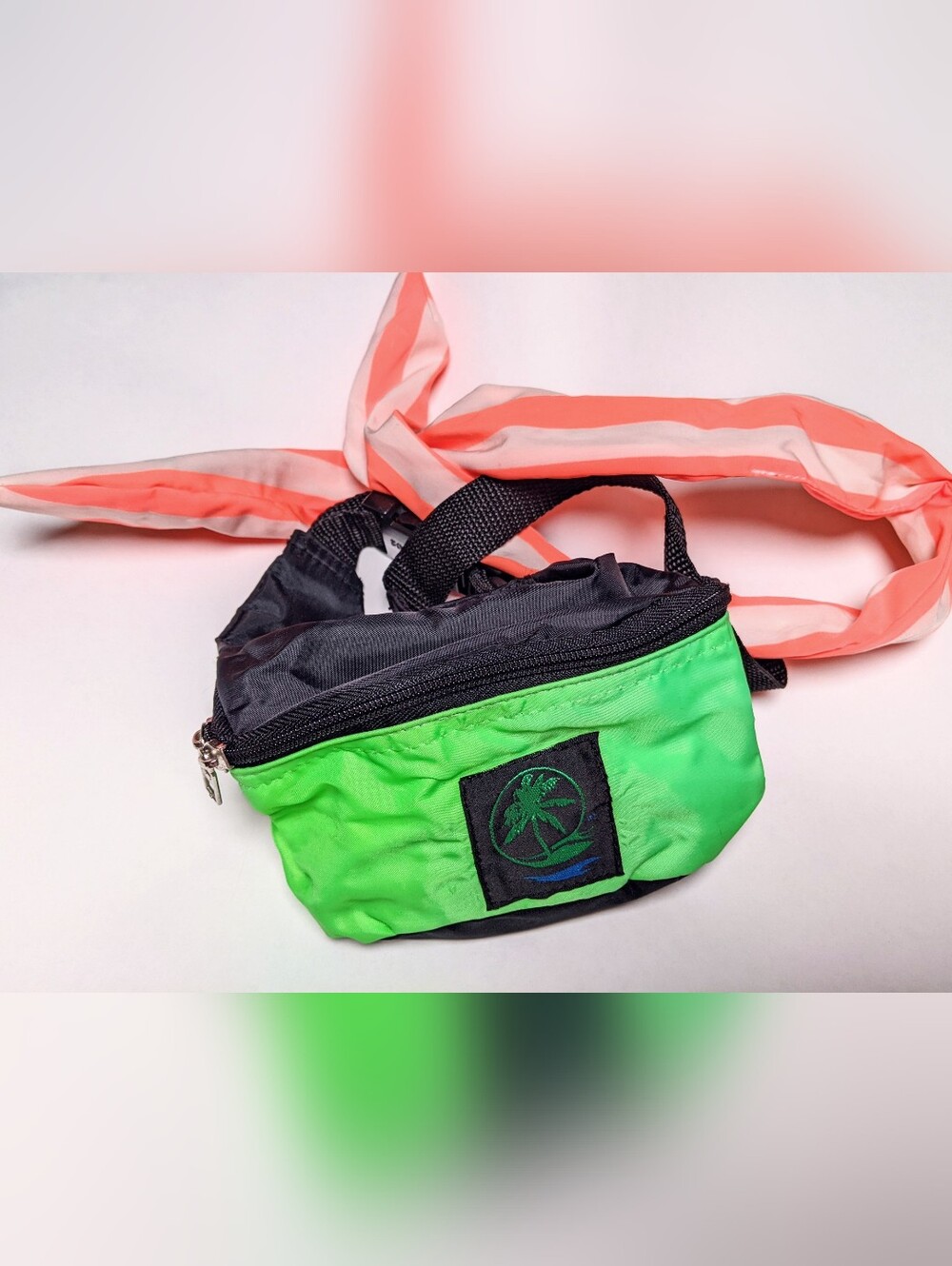 Nwot Victor mini Neon green Fanny & Orange Stripe Hair Band